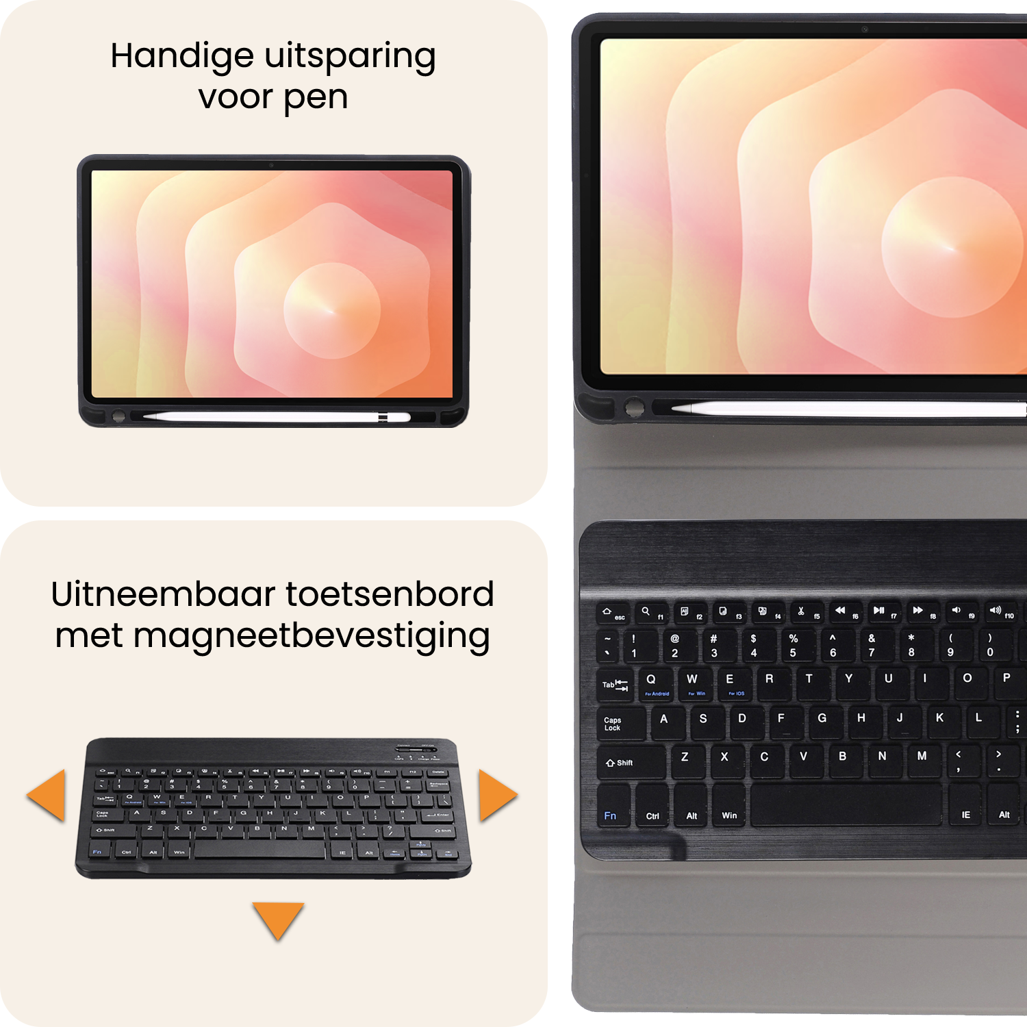 Nomfy Nomfy Samsung Galaxy Tab S11 Toetsenbordhoes Met Screenprotector - Zwart