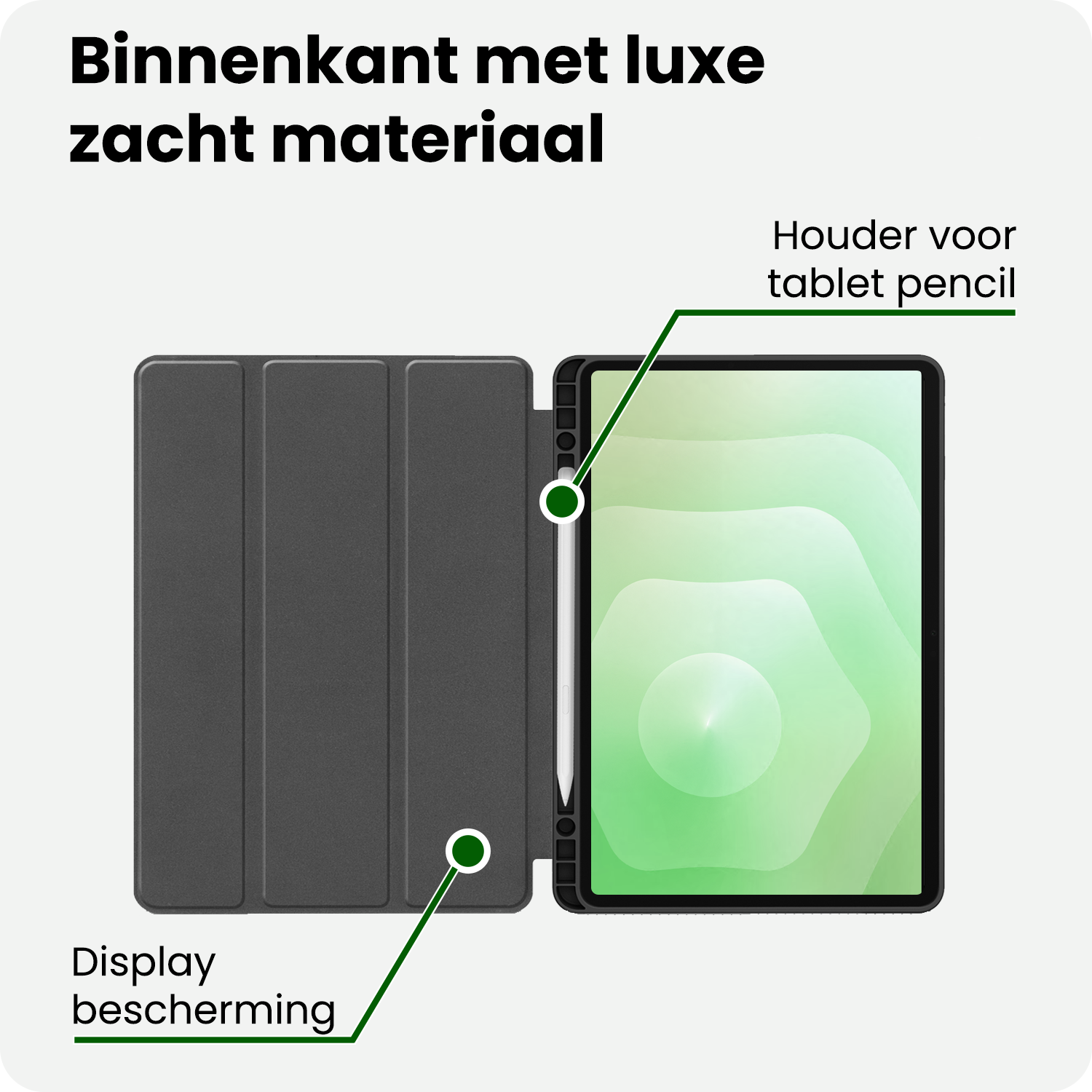 BASEY. BASEY. Samsung Galaxy Tab S11 Hoesje Met Uitsparing S Pen - Donkergroen