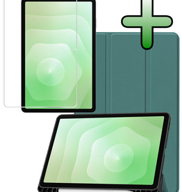 BASEY. BASEY. Samsung Galaxy Tab S11 Hoesje Met Uitsparing S Pen Met Screenprotector - Donkergroen