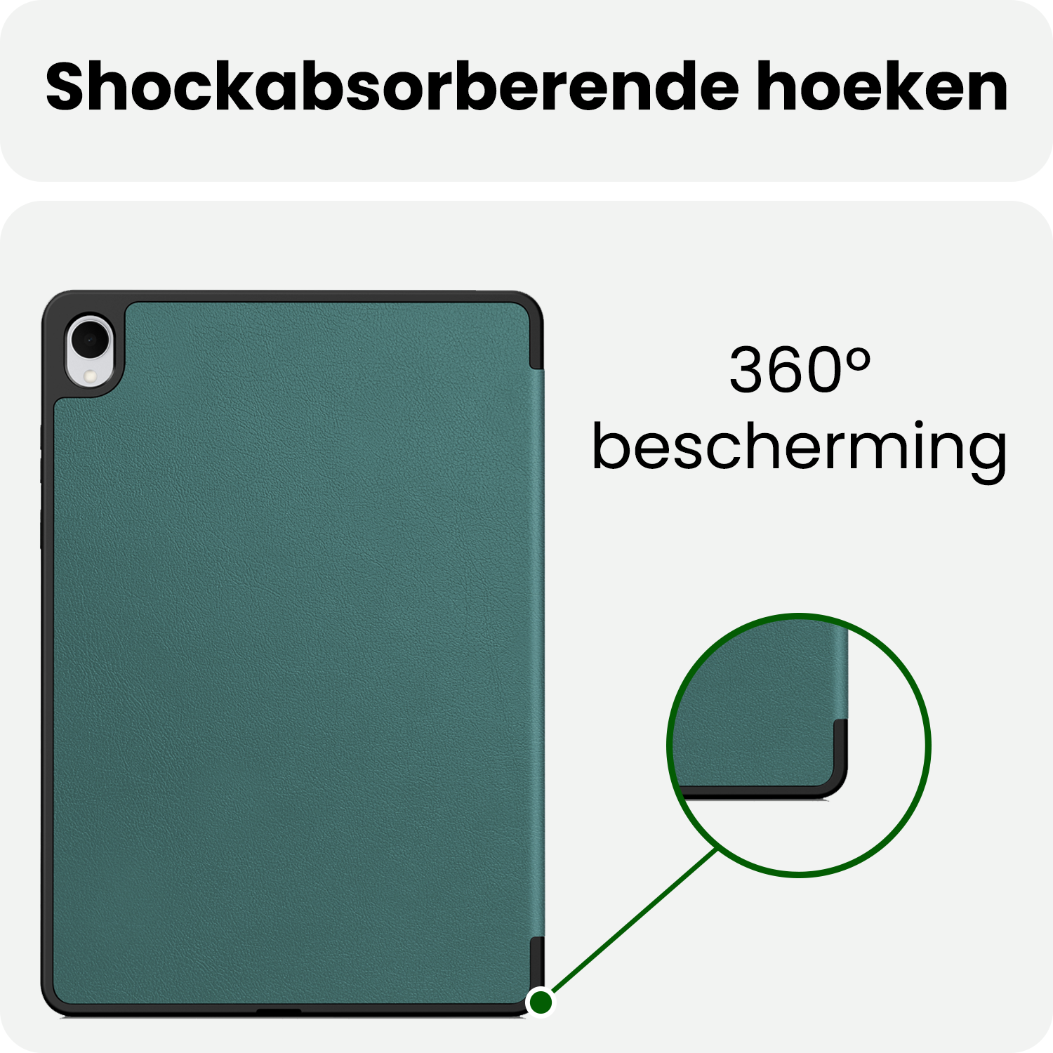 BASEY. BASEY. Samsung Galaxy Tab S11 Hoesje Met Uitsparing S Pen Met Screenprotector - Donkergroen