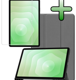 BASEY. BASEY. Samsung Galaxy Tab S11 Hoesje Met Uitsparing S Pen Met Screenprotector - Grijs