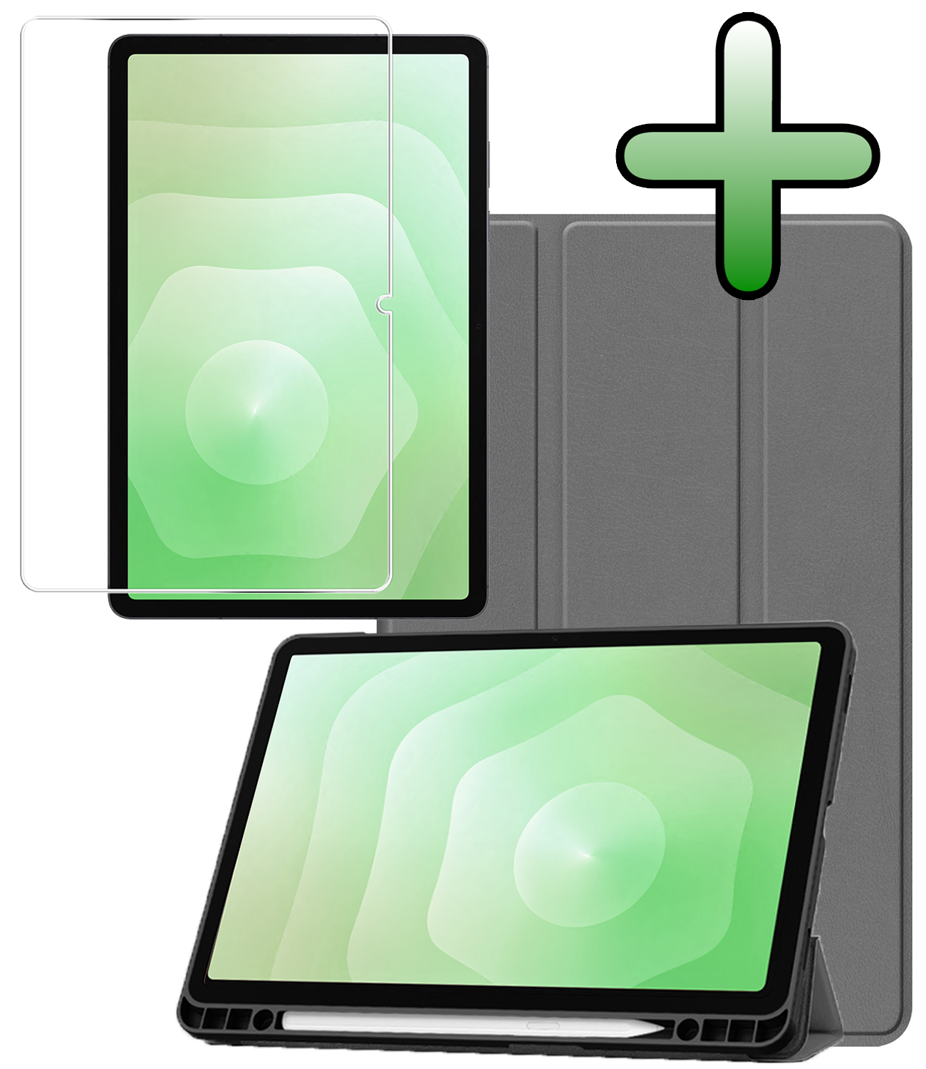 BASEY. BASEY. Samsung Galaxy Tab S11 Hoesje Met Uitsparing S Pen Met Screenprotector - Grijs