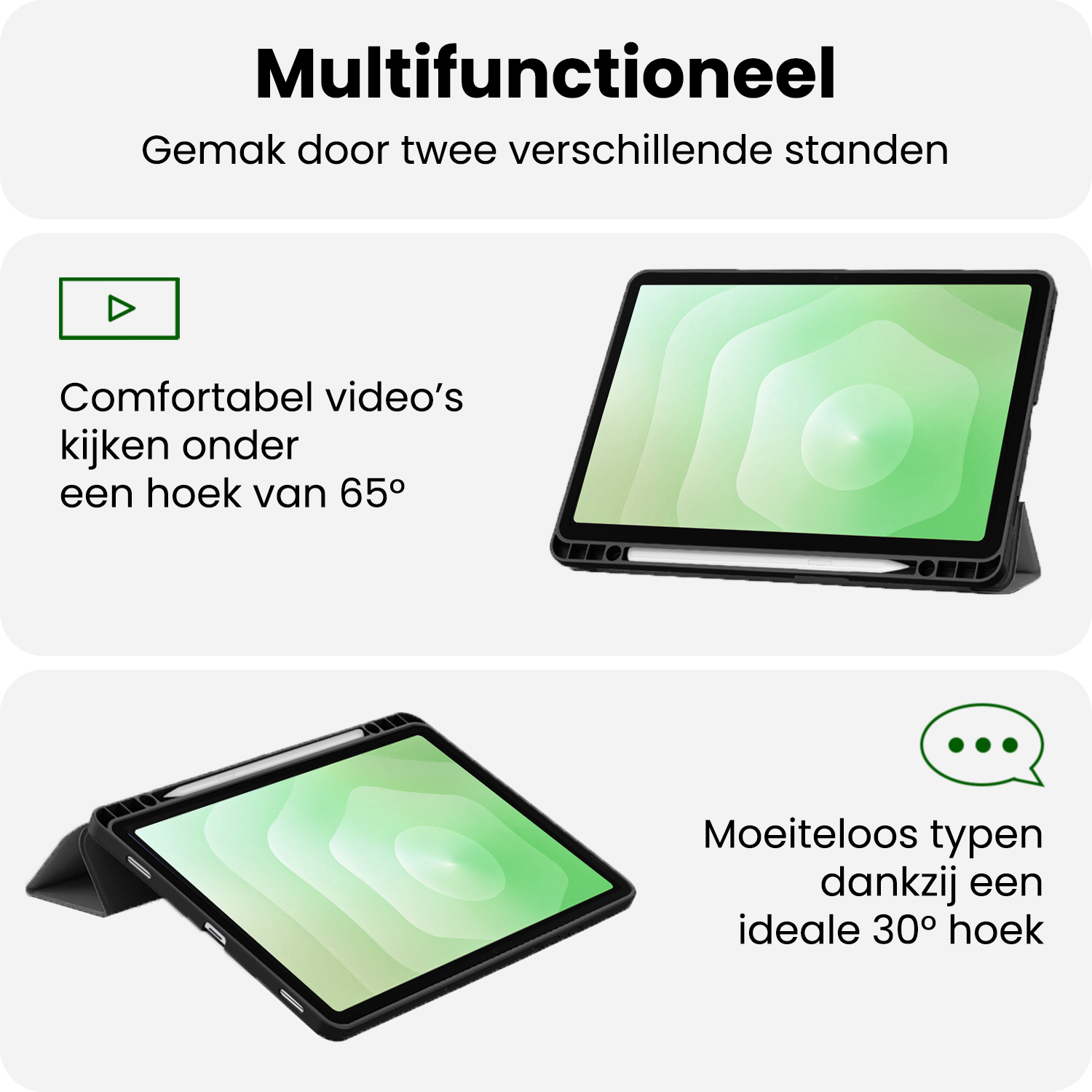 BASEY. BASEY. Samsung Galaxy Tab S11 Hoesje Met Uitsparing S Pen Met Screenprotector - Grijs