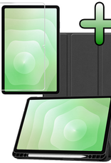 BASEY. BASEY. Samsung Galaxy Tab S11 Hoesje Met Uitsparing S Pen Met Screenprotector - Zwart