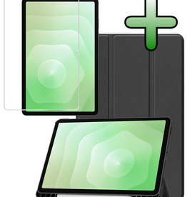 BASEY. BASEY. Samsung Galaxy Tab S11 Hoesje Met Uitsparing S Pen Met Screenprotector - Zwart