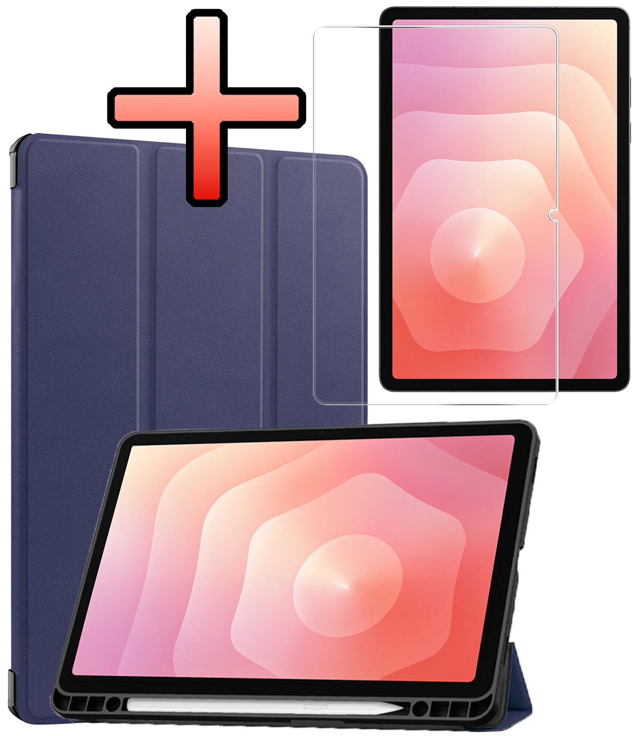 NoXx NoXx Samsung Galaxy Tab S11 Hoesje Met Uitsparing S Pen Met Screenprotector - Donkerblauw