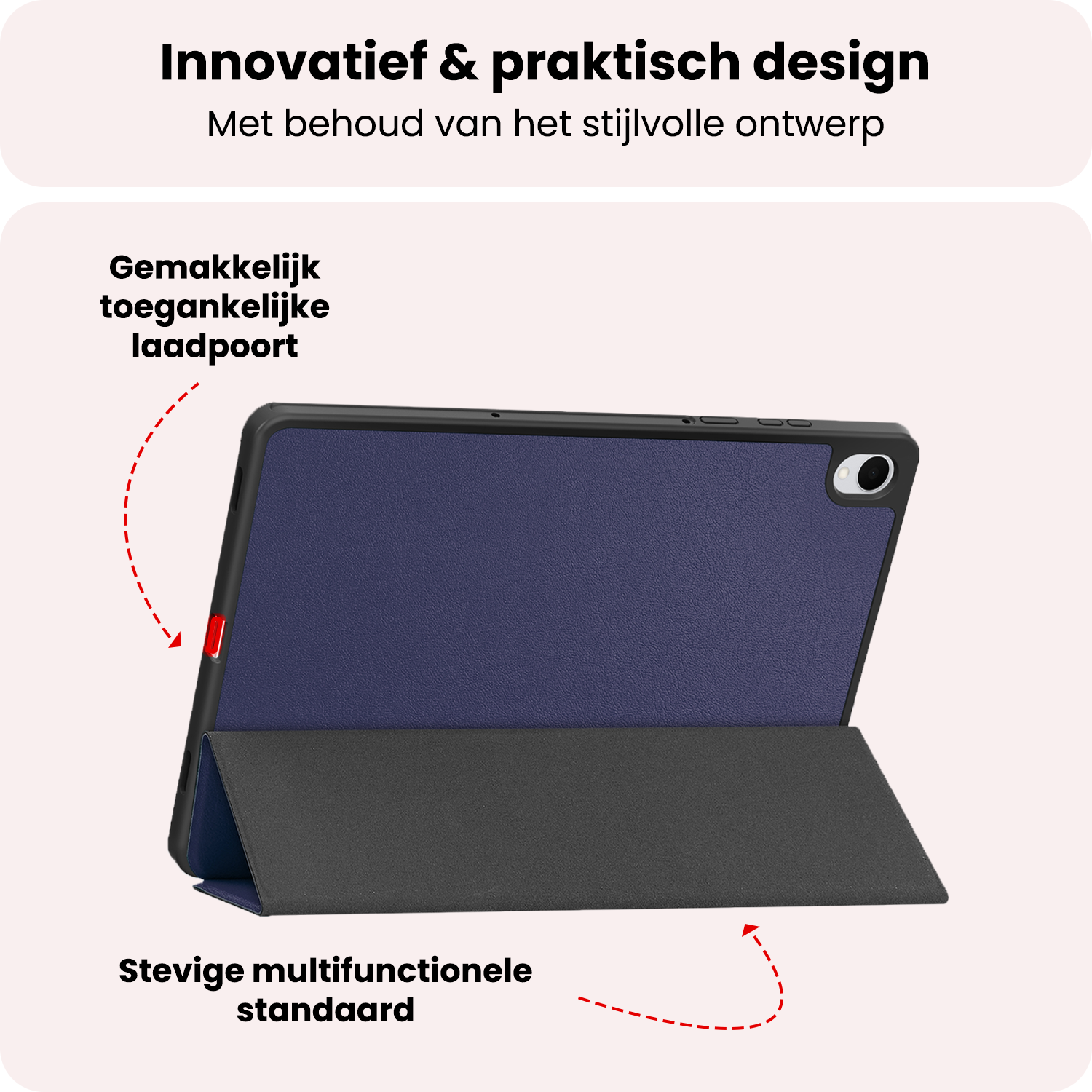 NoXx NoXx Samsung Galaxy Tab S11 Hoesje Met Uitsparing S Pen Met Screenprotector - Donkerblauw