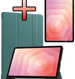 NoXx NoXx Samsung Galaxy Tab S11 Hoesje Met Uitsparing S Pen Met Screenprotector - Donkergroen