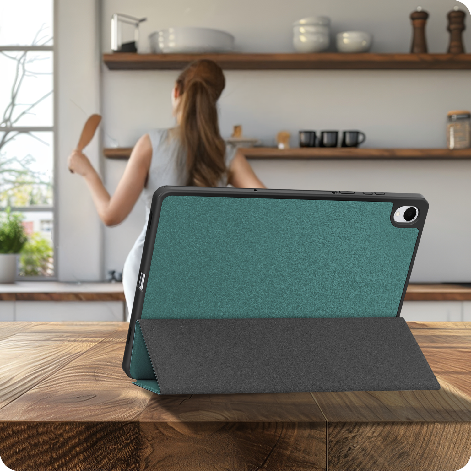 NoXx NoXx Samsung Galaxy Tab S11 Hoesje Met Uitsparing S Pen Met Screenprotector - Donkergroen