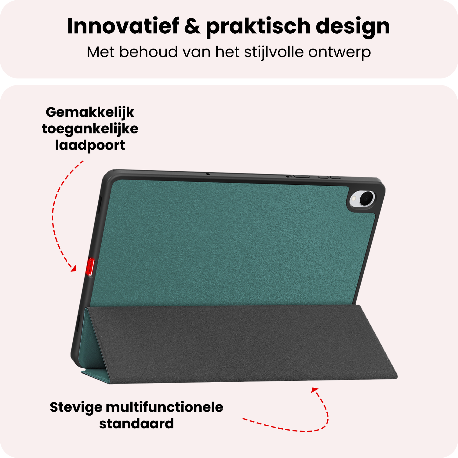 NoXx NoXx Samsung Galaxy Tab S11 Hoesje Met Uitsparing S Pen Met Screenprotector - Donkergroen