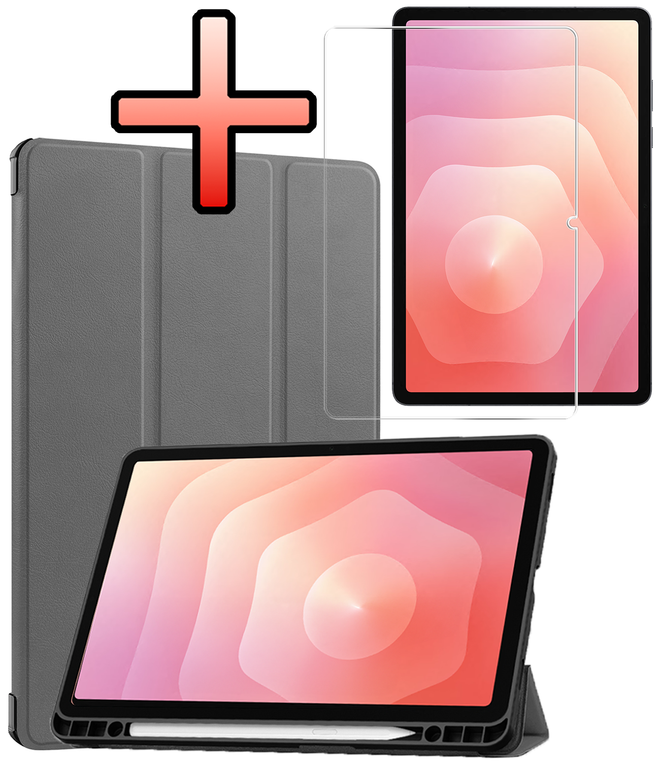 NoXx NoXx Samsung Galaxy Tab S11 Hoesje Met Uitsparing S Pen Met Screenprotector - Grijs