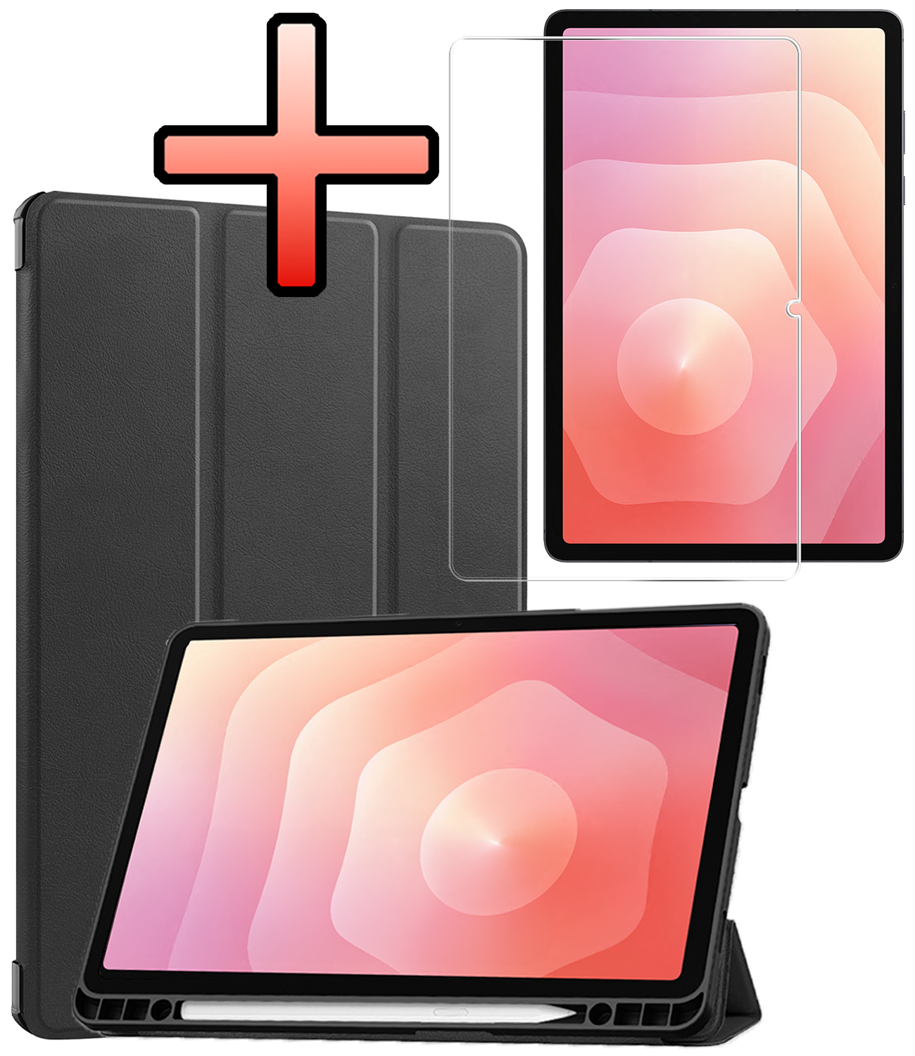 NoXx NoXx Samsung Galaxy Tab S11 Hoesje Met Uitsparing S Pen Met Screenprotector - Zwart