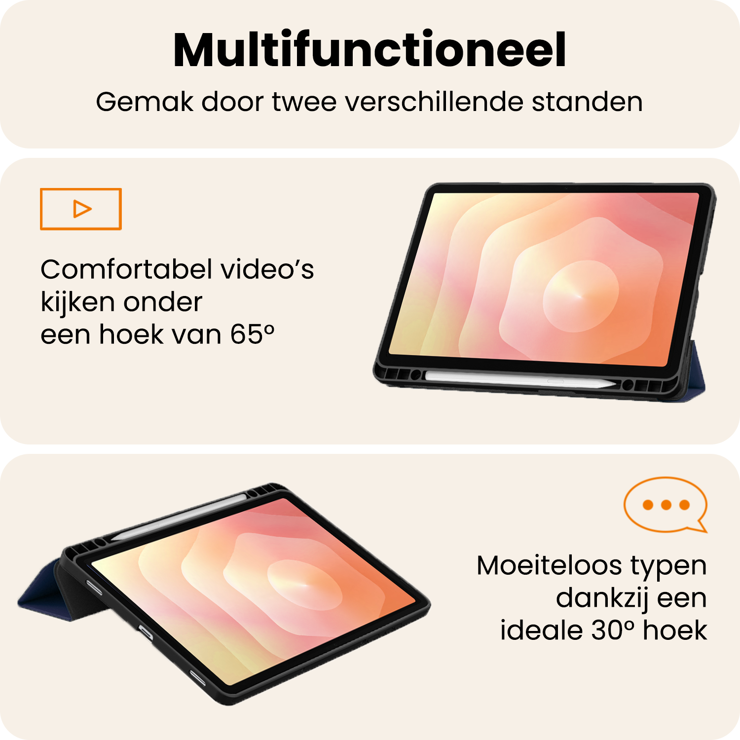 Nomfy Nomfy Samsung Galaxy Tab S11 Hoesje Met Uitsparing S Pen Met Screenprotector - Donkerblauw