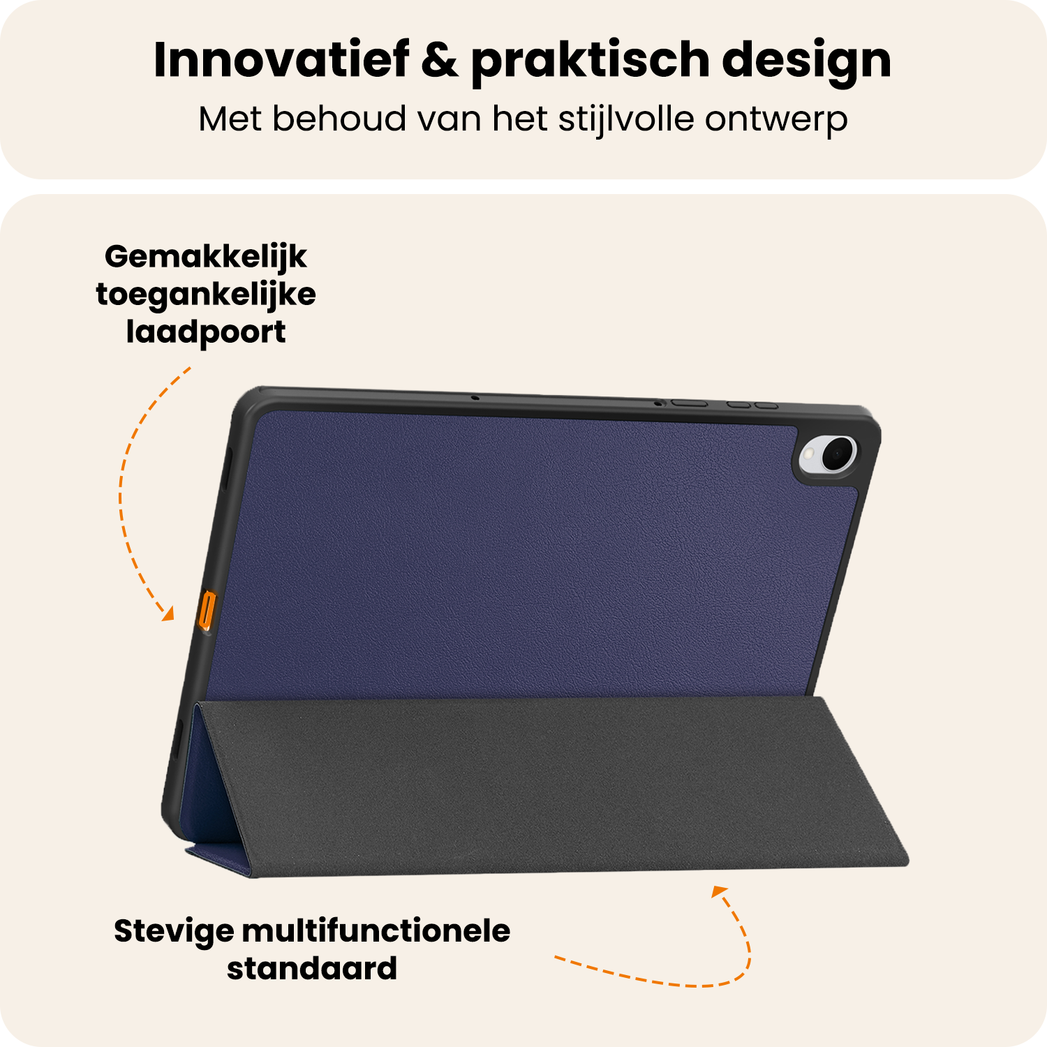 Nomfy Nomfy Samsung Galaxy Tab S11 Hoesje Met Uitsparing S Pen Met Screenprotector - Donkerblauw