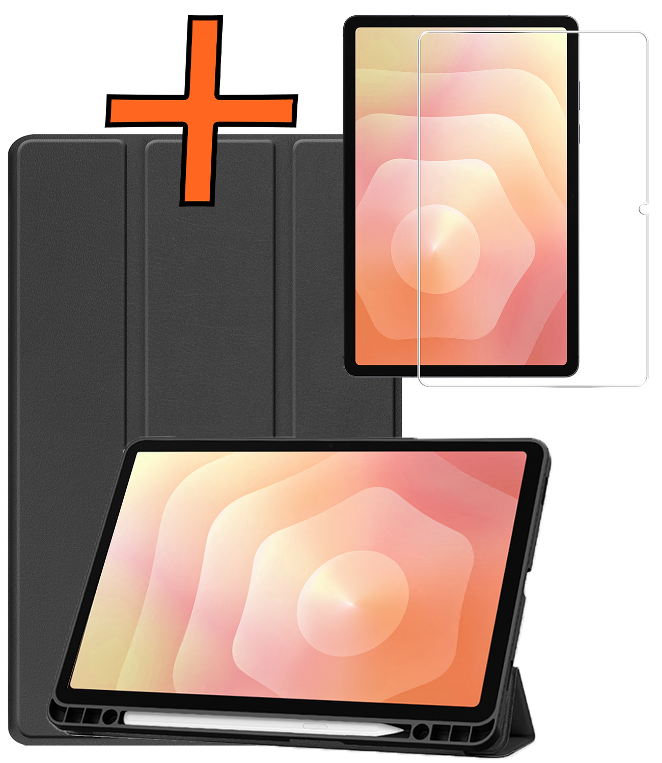 Nomfy Nomfy Samsung Galaxy Tab S11 Hoesje Met Uitsparing S Pen Met Screenprotector - Zwart