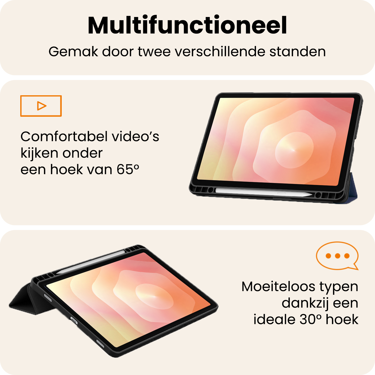 Nomfy Nomfy Samsung Galaxy Tab S11 Hoesje Met Uitsparing S Pen Met Screenprotector - Zwart