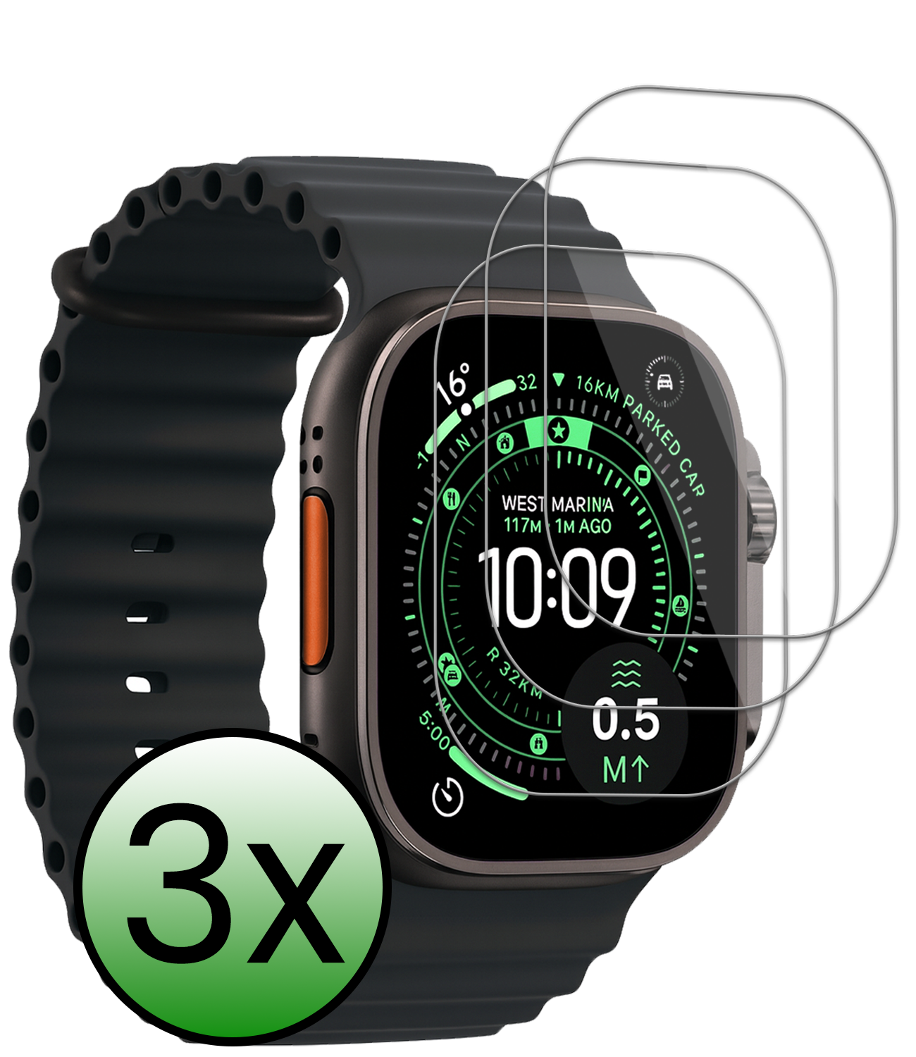 BASEY. BASEY. Apple Watch Ultra 3 Screenprotector - 3 PACK