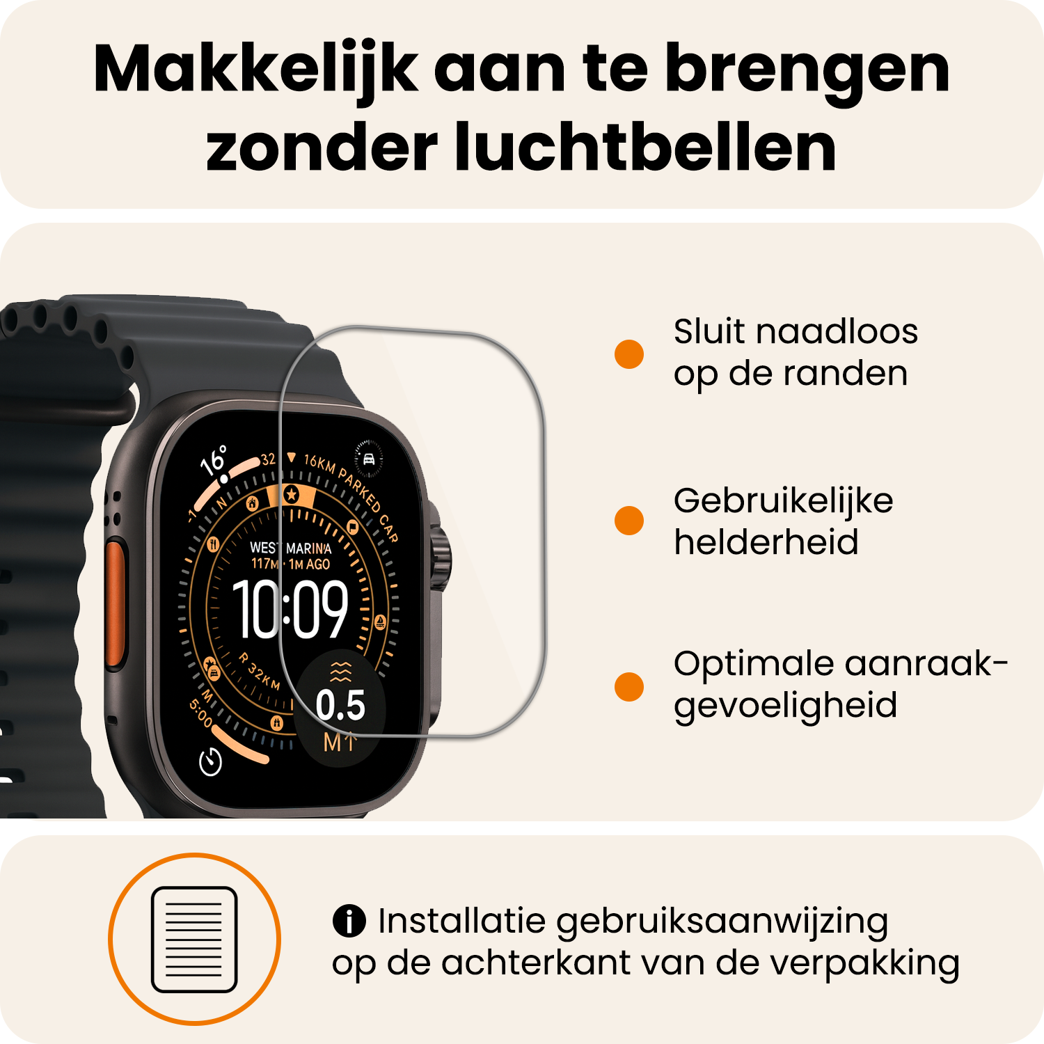 Nomfy Nomfy Apple Watch Ultra 3 Screenprotector - 3 PACK