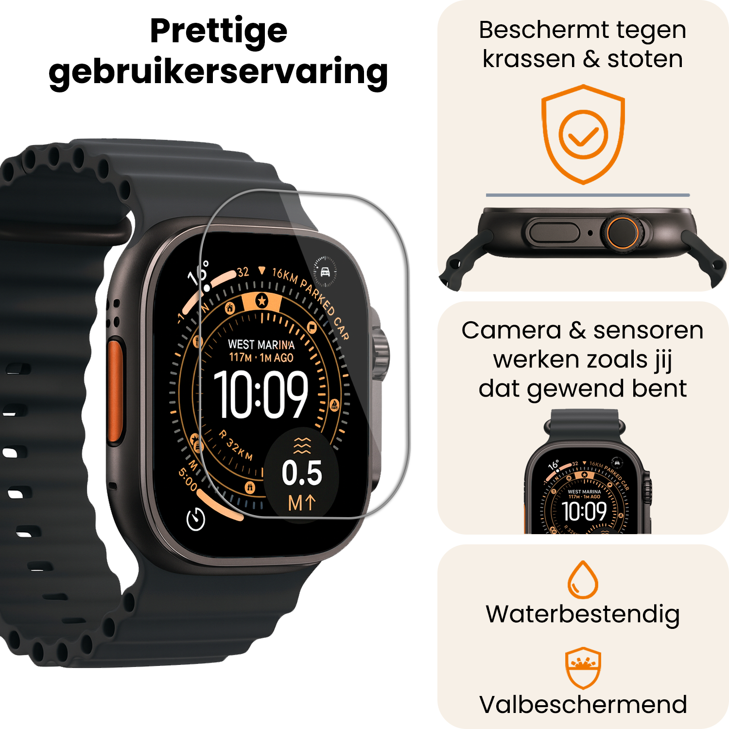 Nomfy Nomfy Apple Watch Ultra 3 Screenprotector - 3 PACK