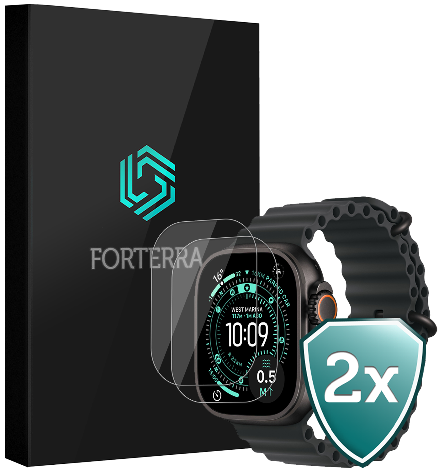 Forterra Forterra Apple Watch Ultra 3 Screenprotector - 2 PACK