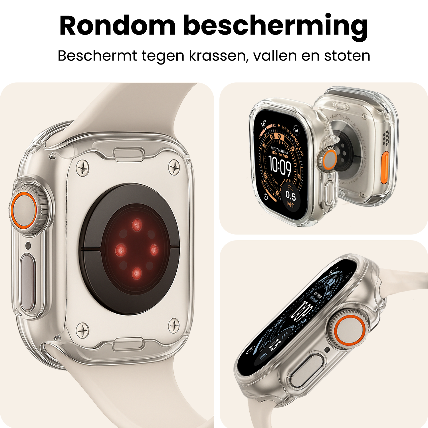 Nomfy Nomfy Apple Watch Ultra 3 Hoesje Siliconen Transparant - 49 mm