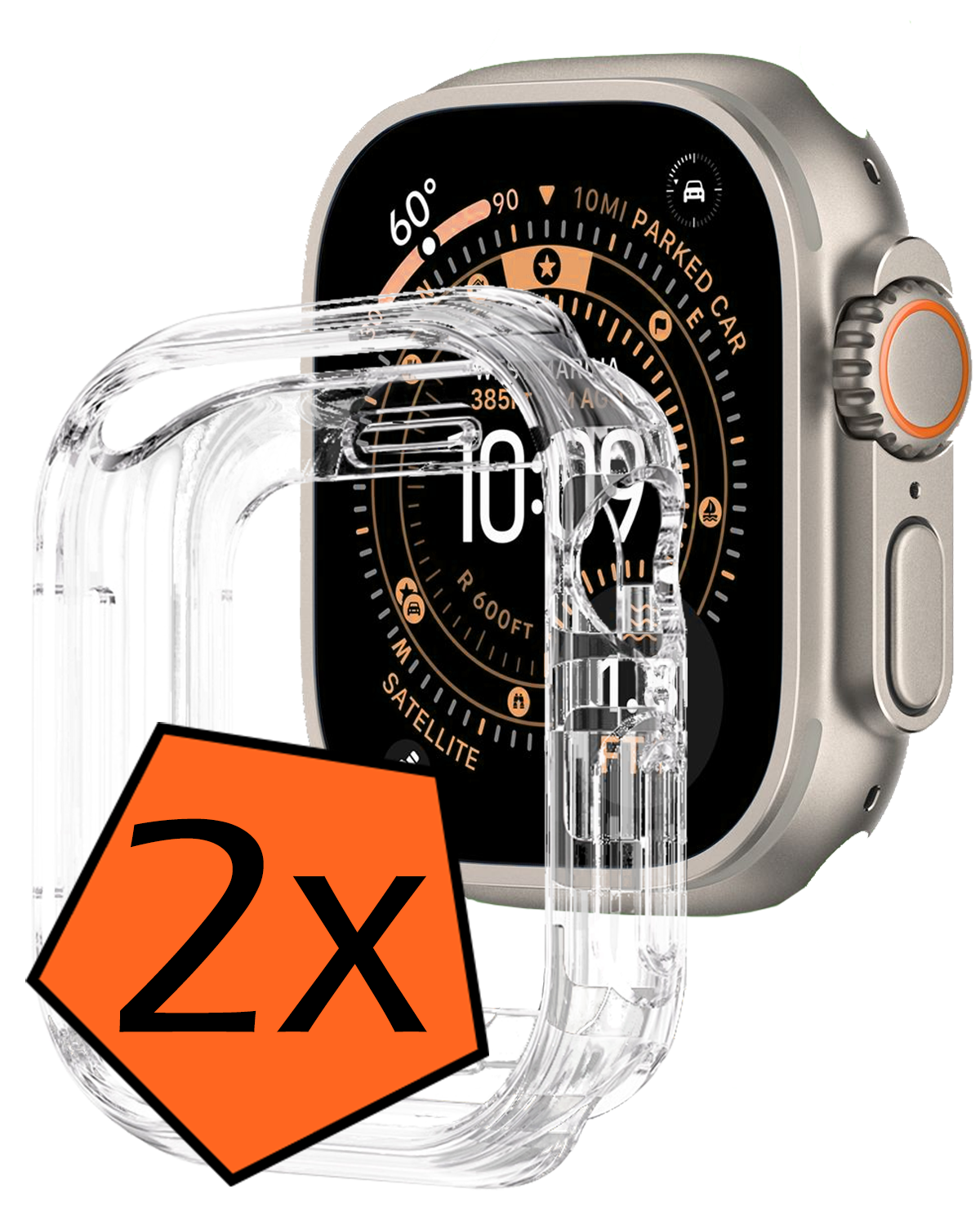 Nomfy Nomfy Apple Watch Ultra 3 Hoesje Siliconen Transparant - 49 mm - 2 PACK