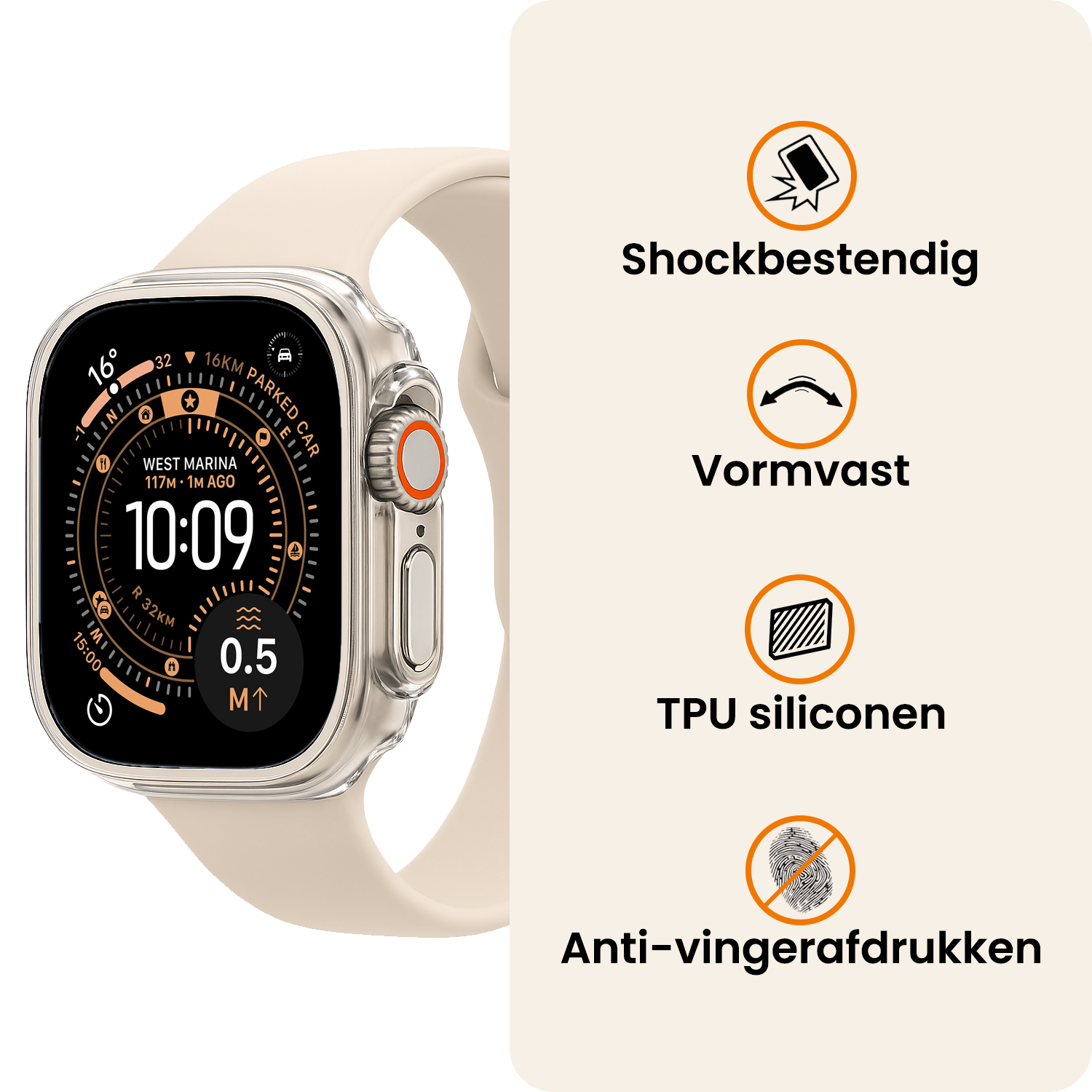 Nomfy Nomfy Apple Watch Ultra 3 Hoesje Siliconen Transparant - 49 mm - 2 PACK