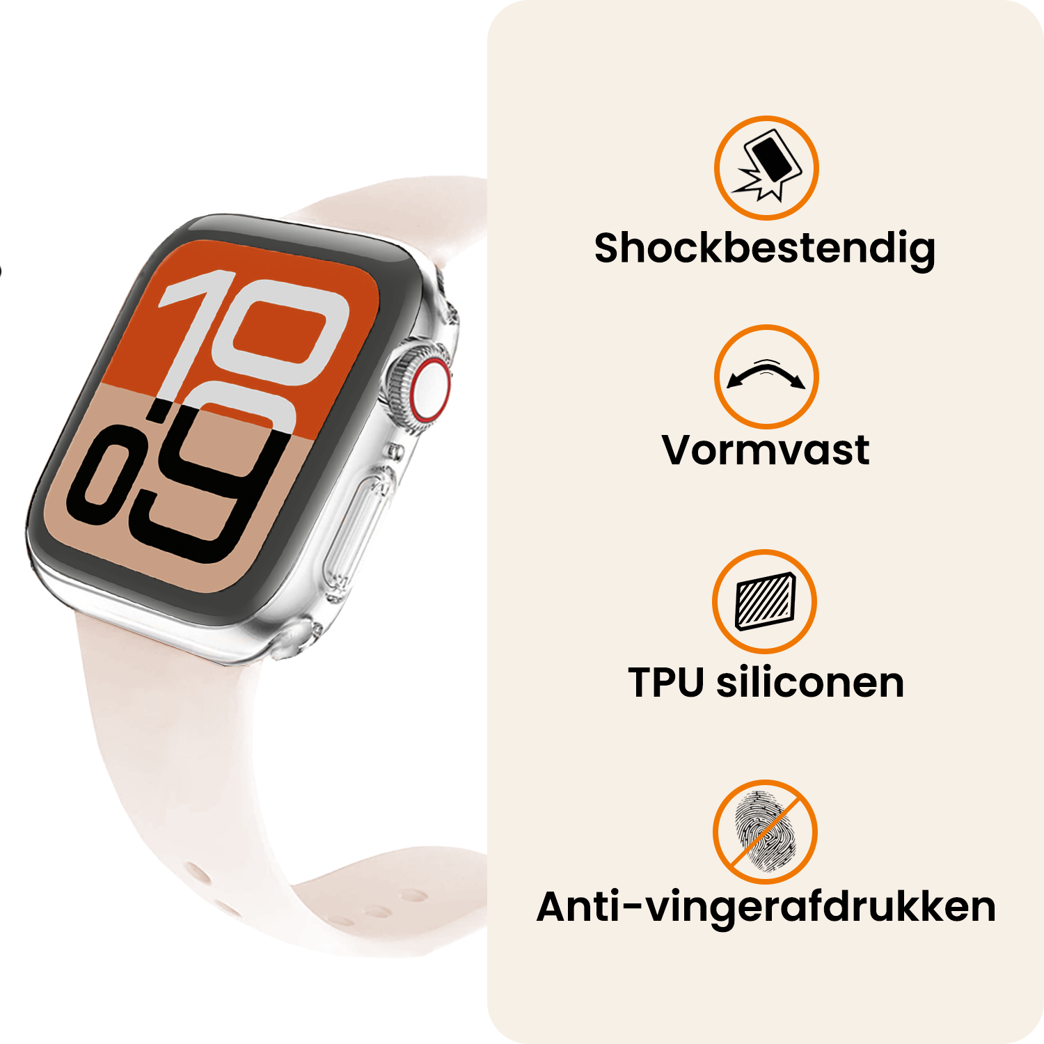 Nomfy Nomfy Apple Watch SE 3 Hoesje Siliconen Transparant - 40 mm - 2 PACK