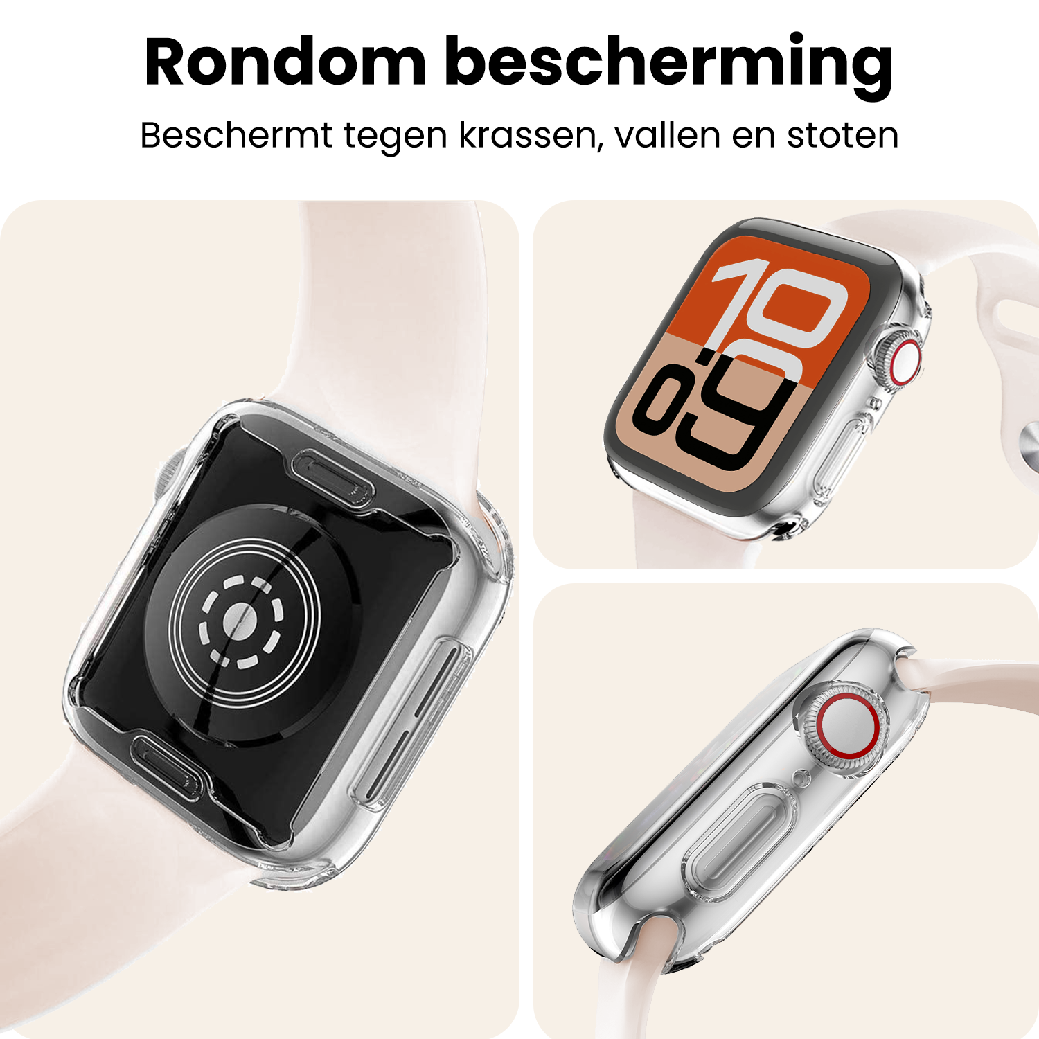 Nomfy Nomfy Apple Watch SE 3 Hoesje Siliconen Transparant - 44 mm