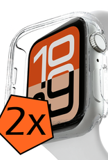 Nomfy Nomfy Apple Watch SE 3 Hoesje Siliconen Transparant - 44 mm - 2 PACK