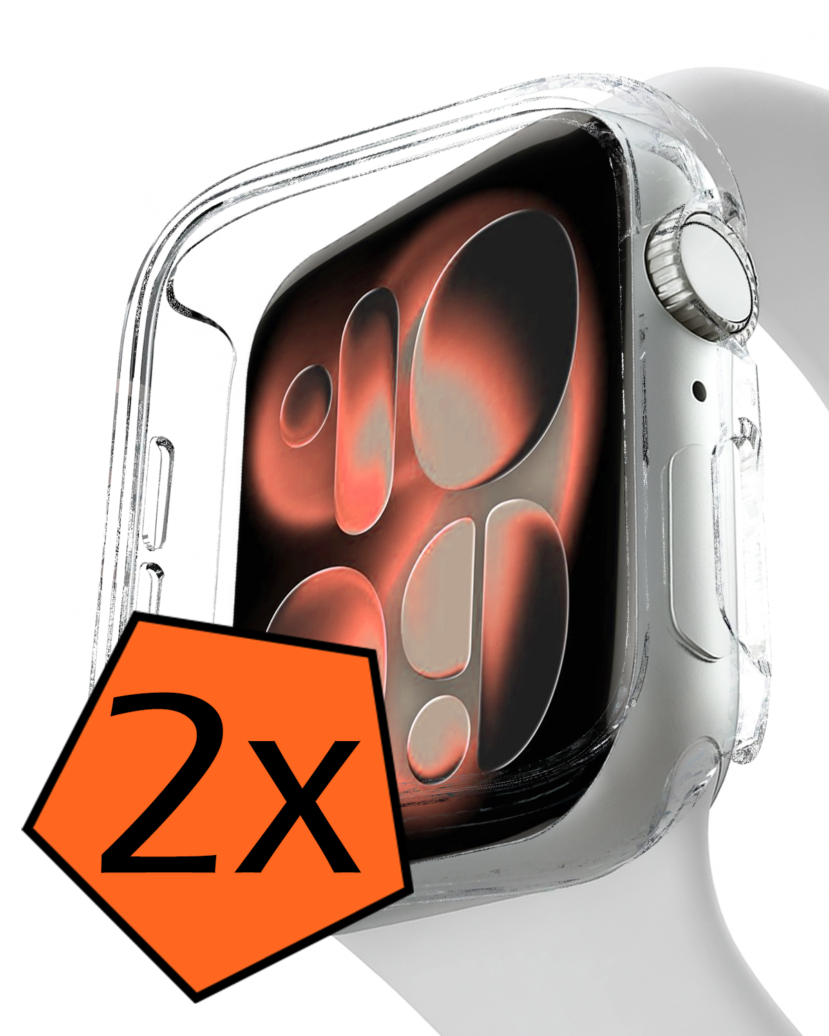 Nomfy Nomfy Apple Watch Series 11 Hoesje Siliconen Transparant - 42 mm - 2 PACK