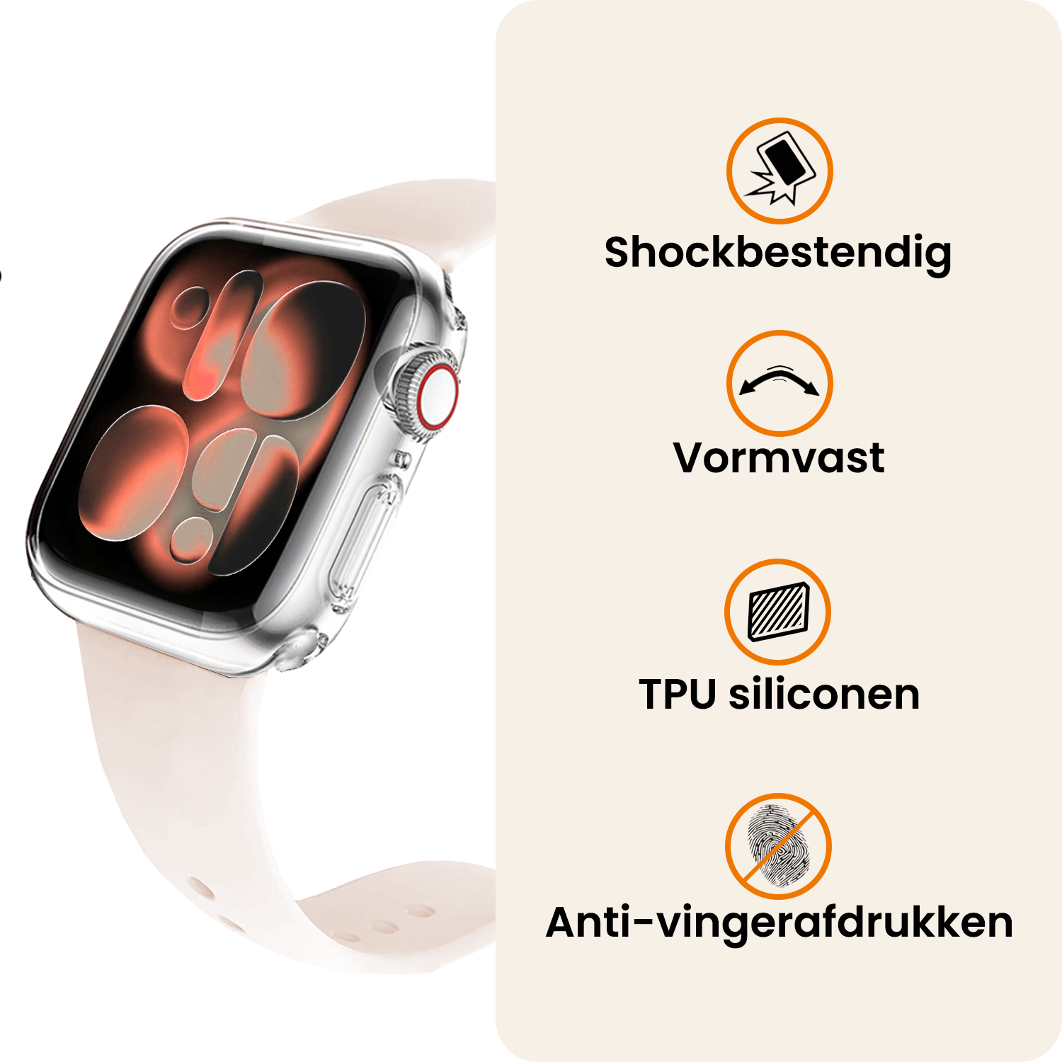 Nomfy Nomfy Apple Watch Series 11 Hoesje Siliconen Transparant - 42 mm - 2 PACK