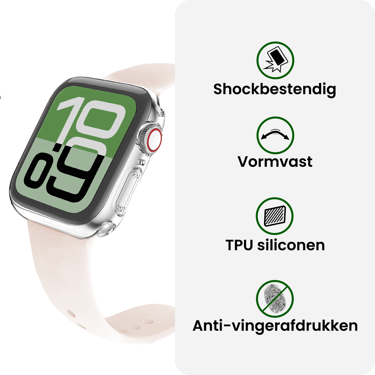 BASEY. BASEY. Apple Watch SE 3 Hoesje Siliconen Transparant - 40 mm - 2 PACK