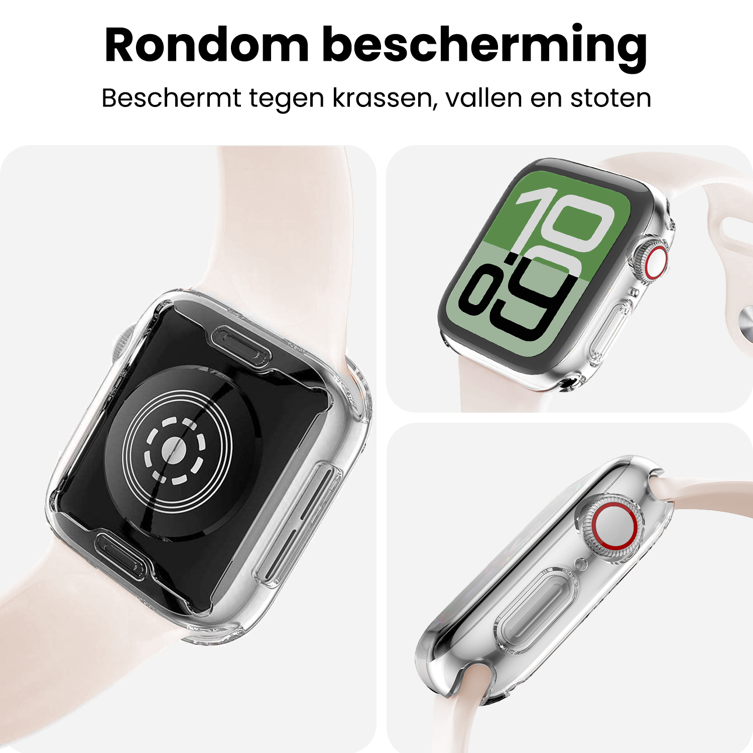 BASEY. BASEY. Apple Watch SE 3 Hoesje Siliconen Transparant - 44 mm