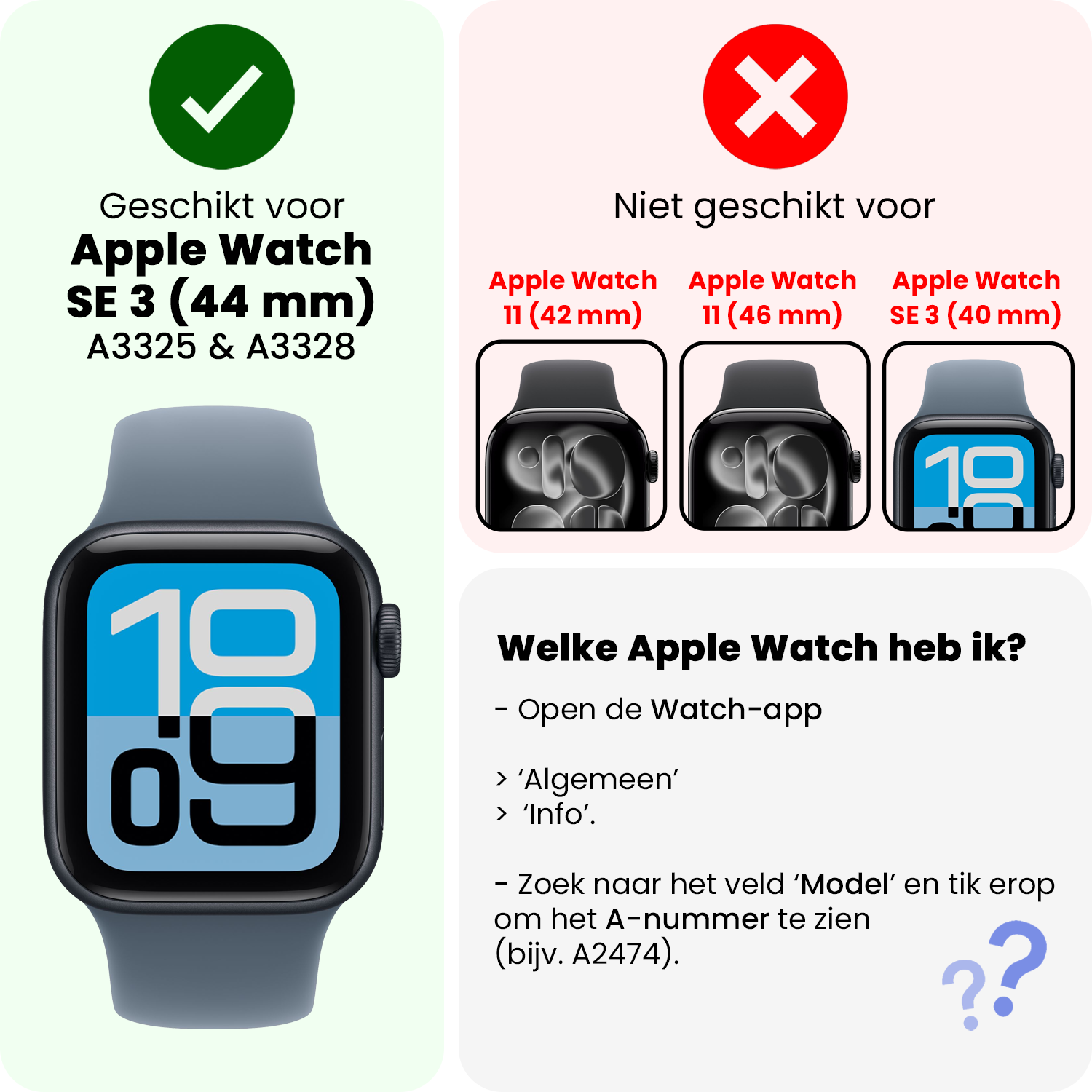 BASEY. BASEY. Apple Watch SE 3 Hoesje Siliconen Transparant - 44 mm