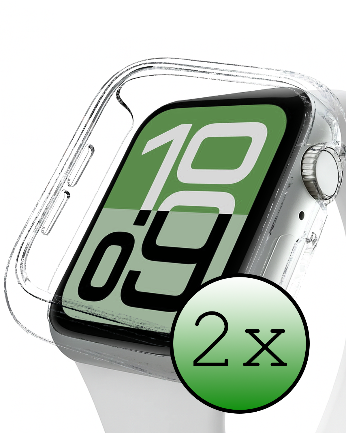 BASEY. BASEY. Apple Watch SE 3 Hoesje Siliconen Transparant - 44 mm - 2 PACK