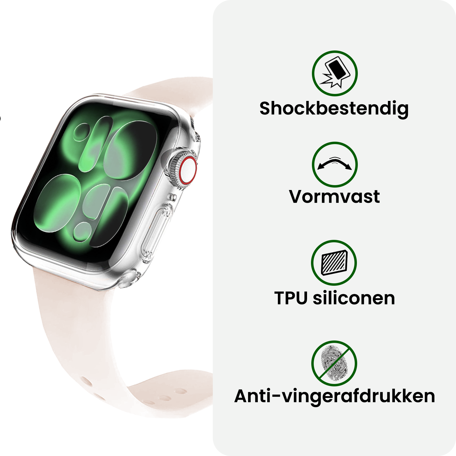 BASEY. BASEY. Apple Watch Series 11 Hoesje Siliconen Transparant - 46 mm