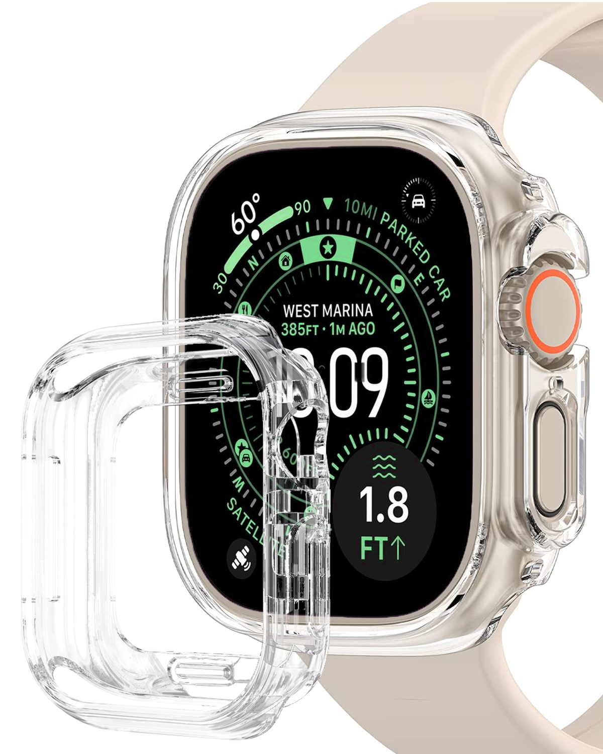 BASEY. BASEY. Apple Watch Ultra 3 Hoesje Siliconen Transparant - 49 mm