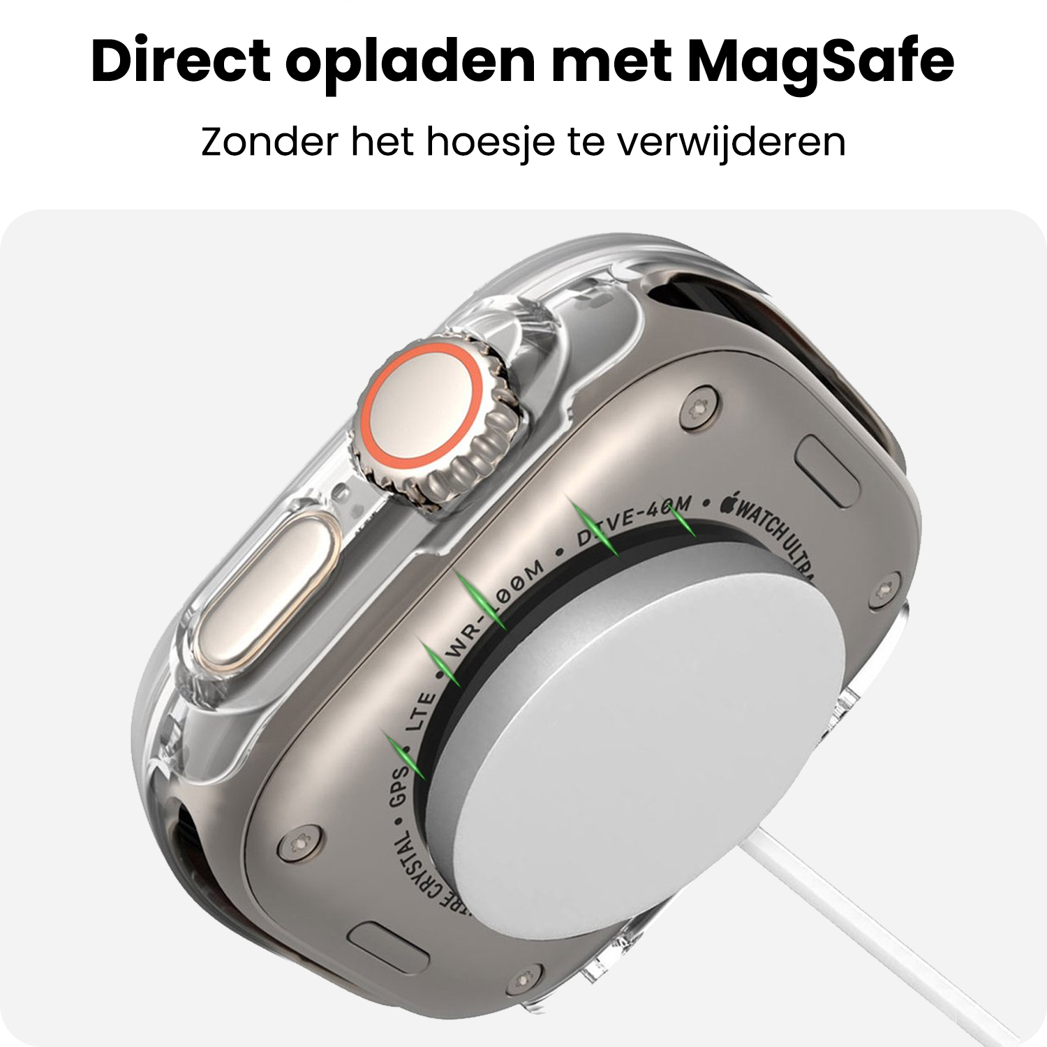 BASEY. BASEY. Apple Watch Ultra 3 Hoesje Siliconen Transparant - 49 mm