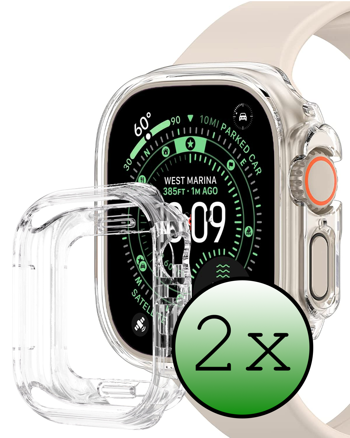 BASEY. BASEY. Apple Watch Ultra 3 Hoesje Siliconen Transparant - 49 mm - 2 PACK