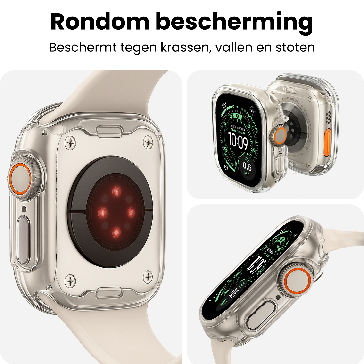 BASEY. BASEY. Apple Watch Ultra 3 Hoesje Siliconen Transparant - 49 mm - 2 PACK