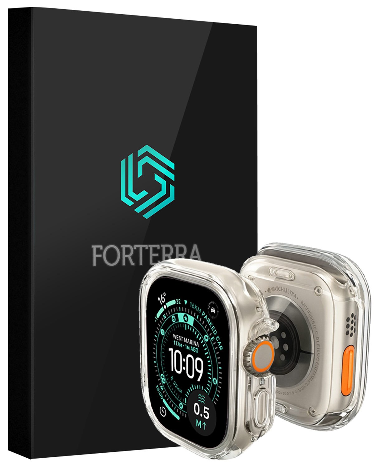 Forterra Forterra Apple Watch Ultra 3 Hoesje Siliconen Transparant - 49 mm