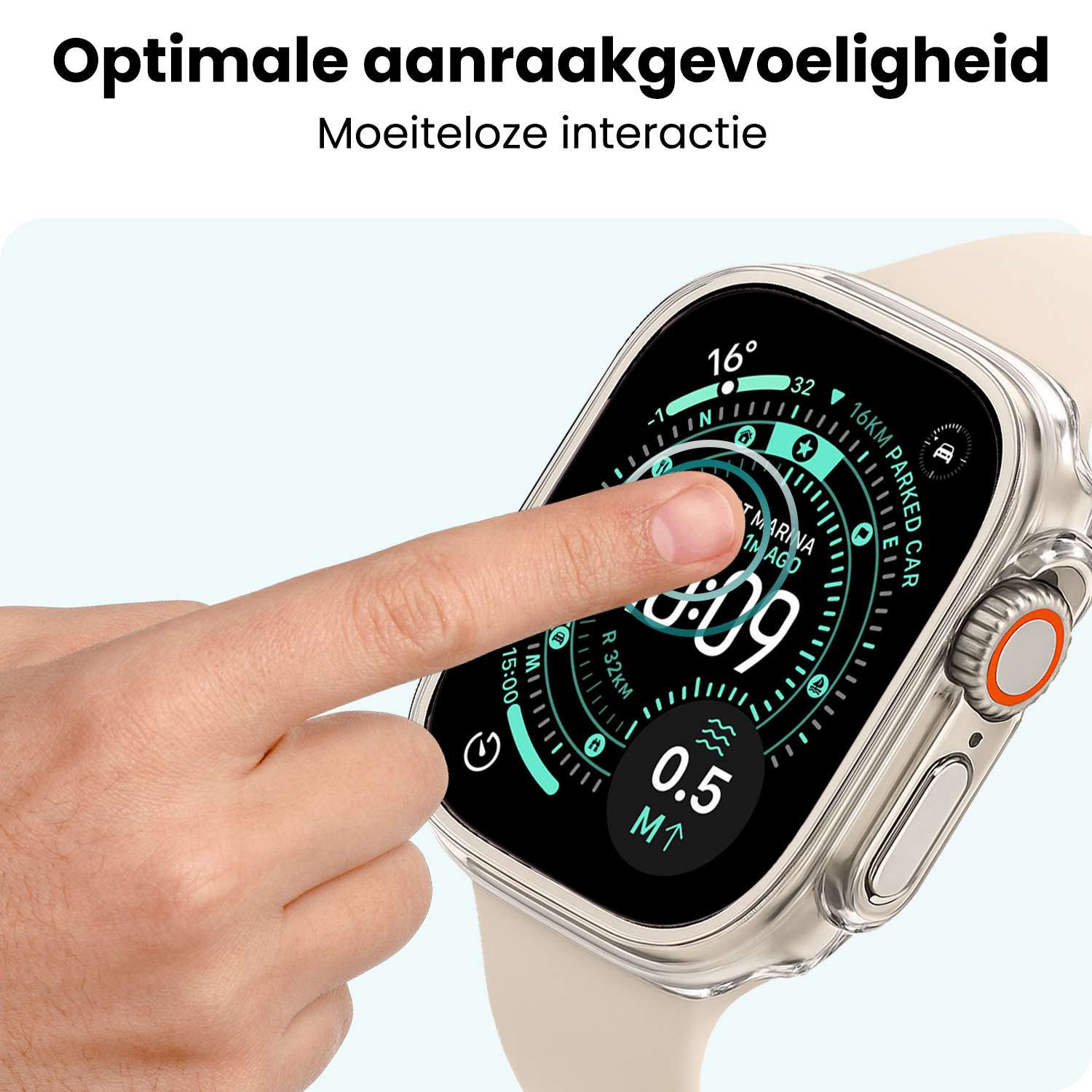 Forterra Forterra Apple Watch Ultra 3 Hoesje Siliconen Transparant - 49 mm