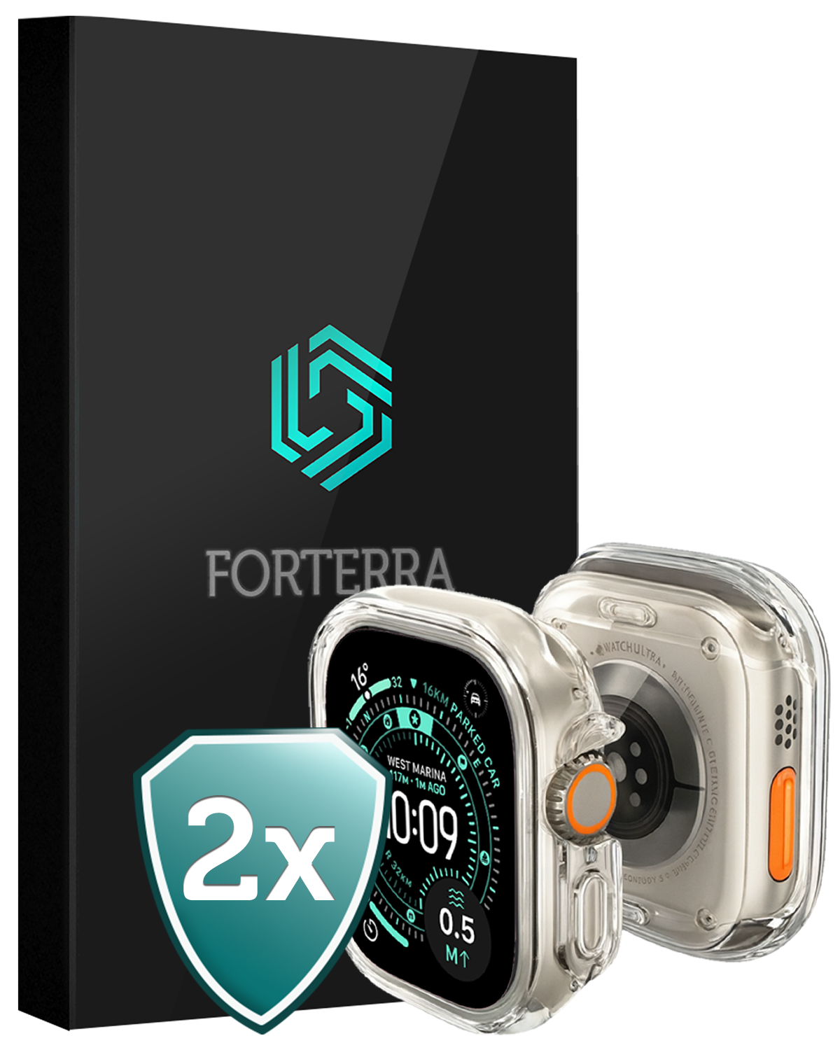Forterra Forterra Apple Watch Ultra 3 Hoesje Siliconen Transparant - 49 mm - 2 PACK