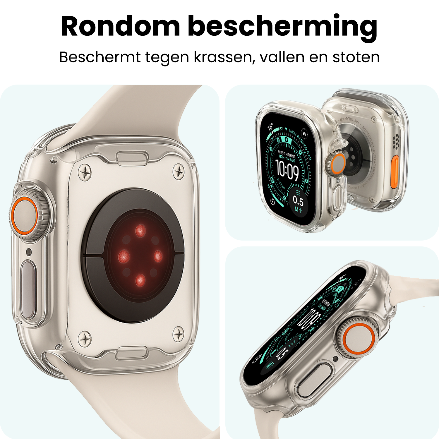 Forterra Forterra Apple Watch Ultra 3 Hoesje Siliconen Transparant - 49 mm - 2 PACK