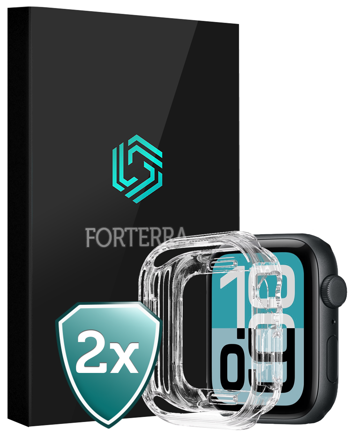 Forterra Forterra Apple Watch SE 3 Hoesje Siliconen Transparant - 40 mm - 2 PACK