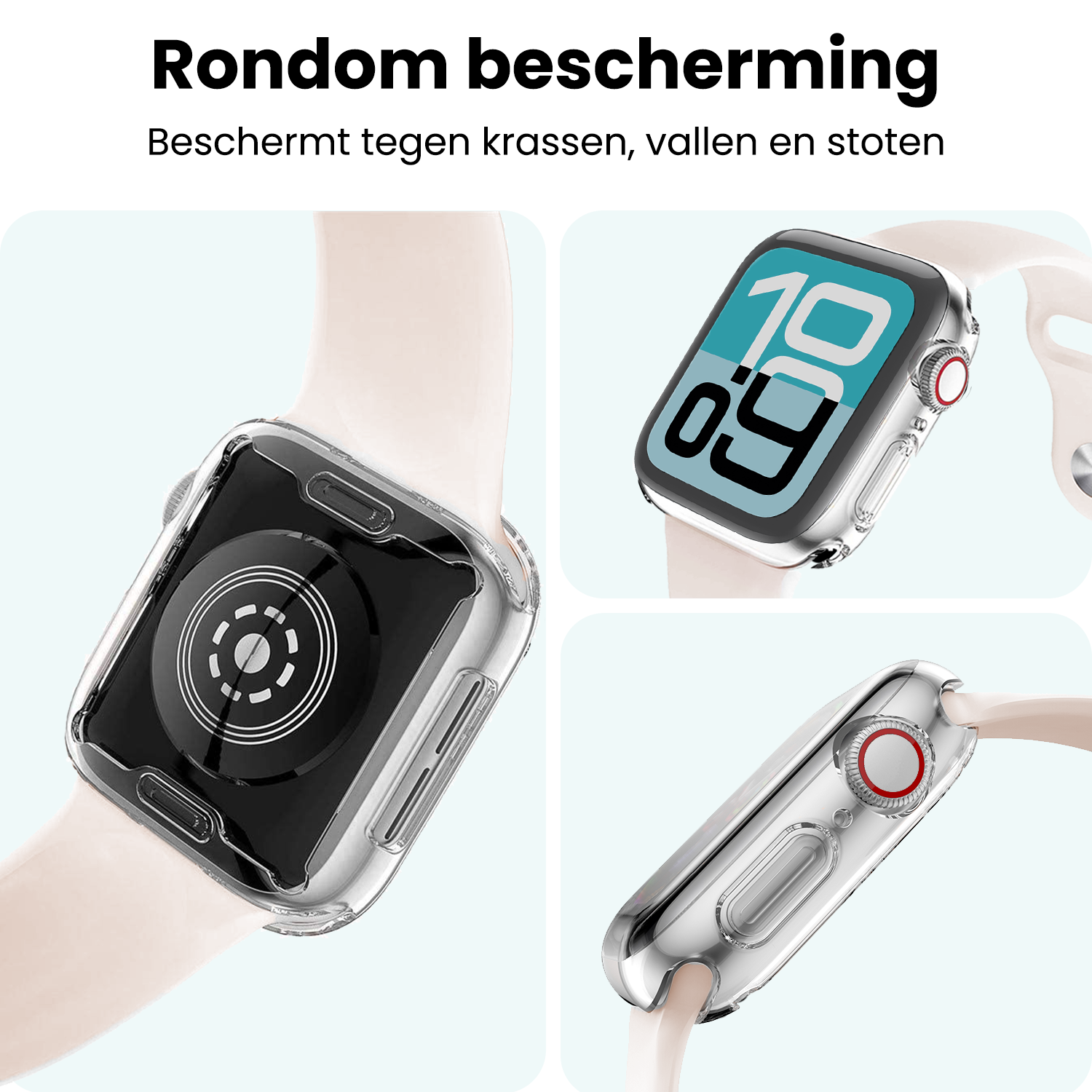Forterra Forterra Apple Watch SE 3 Hoesje Siliconen Transparant - 40 mm - 2 PACK