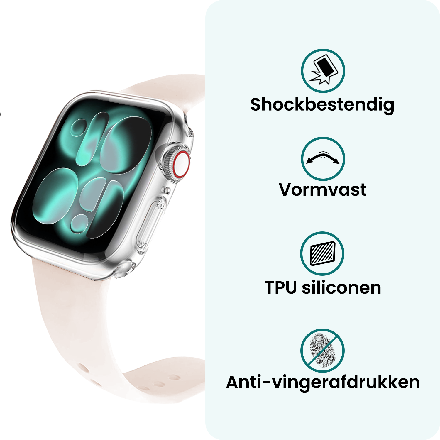 Forterra Forterra Apple Watch Series 11 Hoesje Siliconen Transparant - 42 mm - 2 PACK