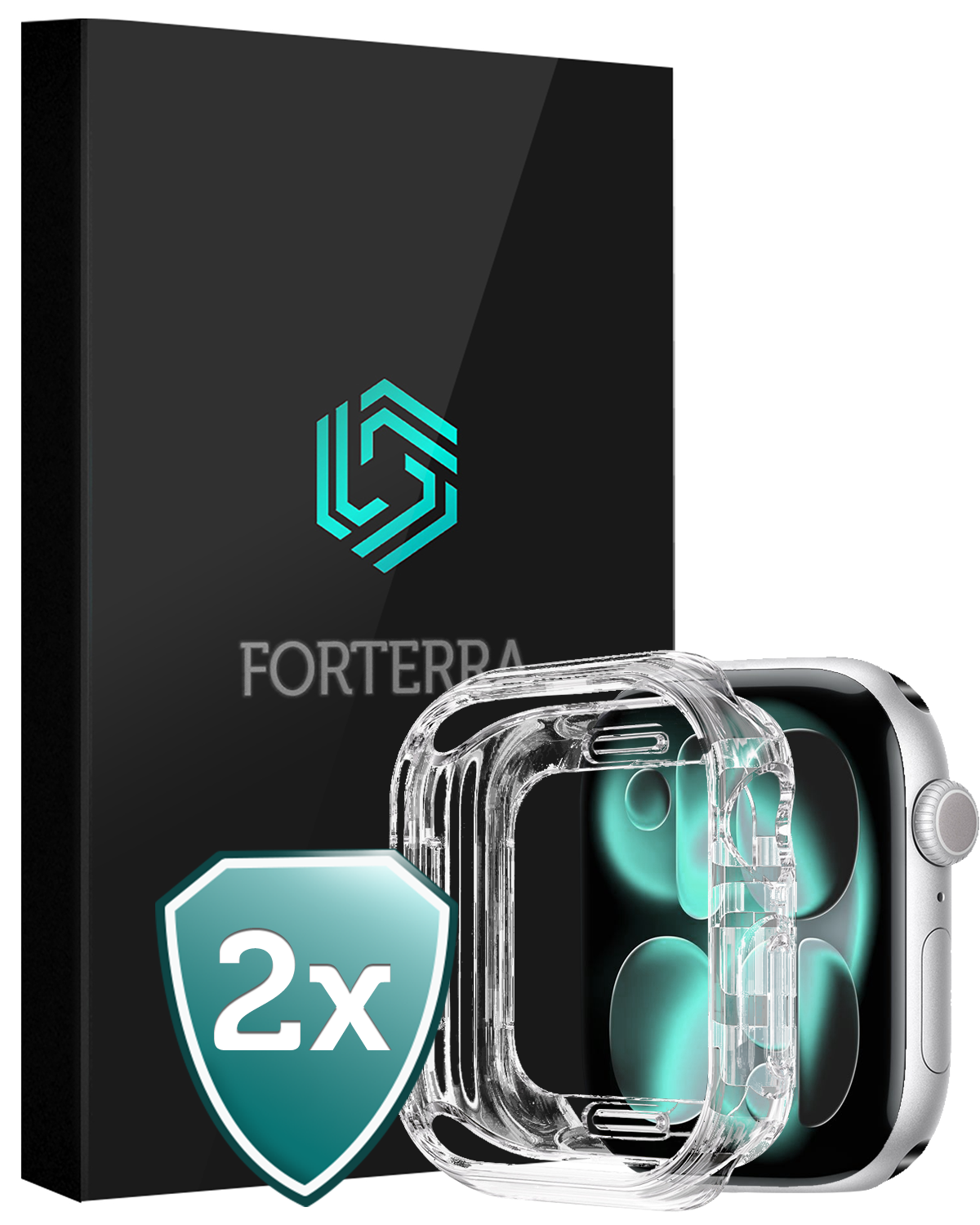 Forterra Forterra Apple Watch Series 11 Hoesje Siliconen Transparant - 46 mm - 2 PACK