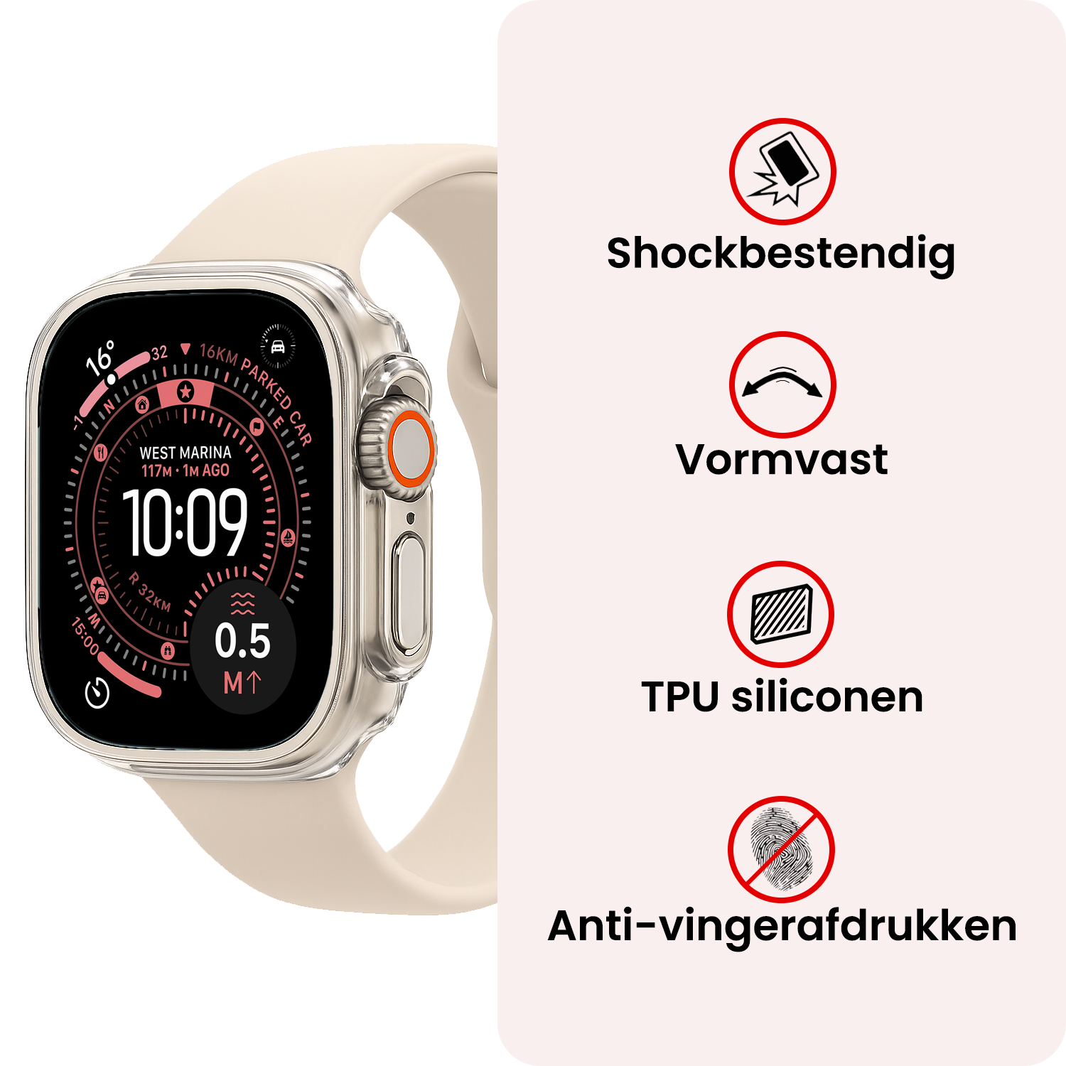 NoXx NoXx Apple Watch Ultra 3 Hoesje Siliconen Transparant - 49 mm - 2 PACK